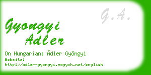 gyongyi adler business card