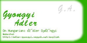 gyongyi adler business card